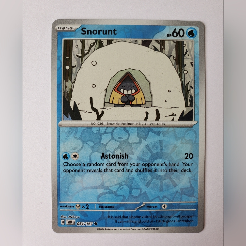 🔵 Snorunt 51/167 | Twilight Masquerade | Reverse Holo Common | NM | Pokemon TCG